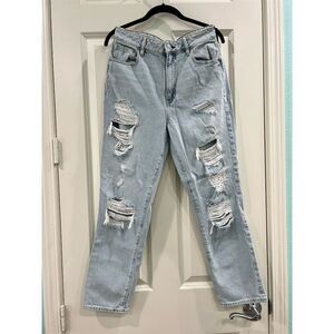 PacSun Women's High Waist Distressed Mom Jeans Blue Size 29